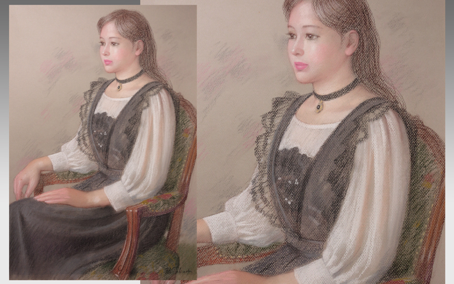 HOT，高品質 ∇花∇白日会会員【徳田宏行】真筆 パステル美人画
