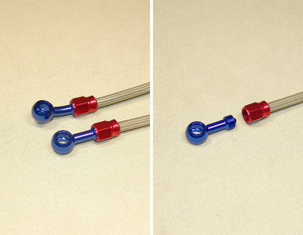 RZ250R/RR (83-87)・メッシュブレーキホース青・前後［YM315］