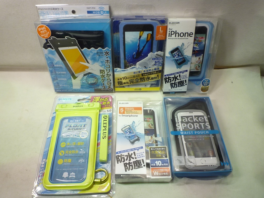 ♪ 32個 防水 防塵 ケース まとめ iPhone用 スマホ用 LEPLUS ELECOM ラスタバナナ ディズニー 等 中古
