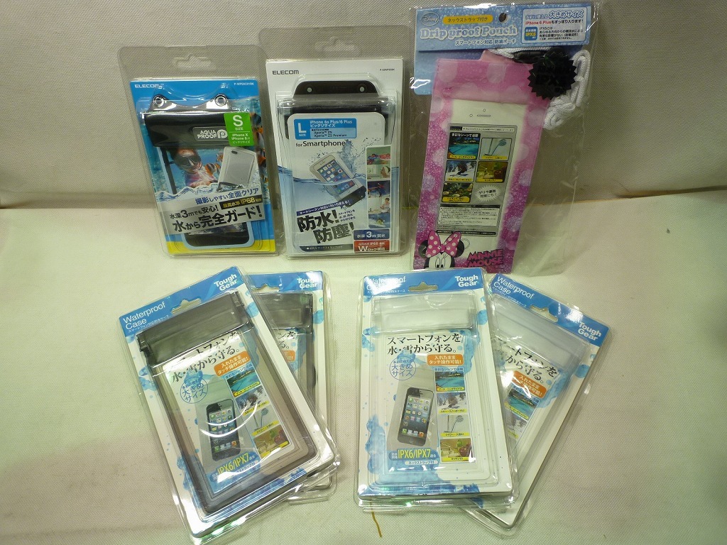 ♪ 32個 防水 防塵 ケース まとめ iPhone用 スマホ用 LEPLUS ELECOM ラスタバナナ ディズニー 等 中古