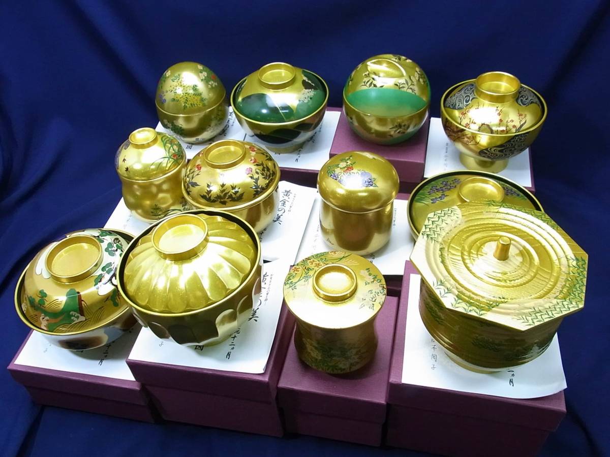 「新品未使用」「美品」蒔絵師・堀川美峰造・黄金の美漆蒔絵椀十二ヶ月・12客セット IEI】黄金の美☆漆蒔絵碗十二ヵ月☆堀川美峰 | AWO-SCHWABEN.DE