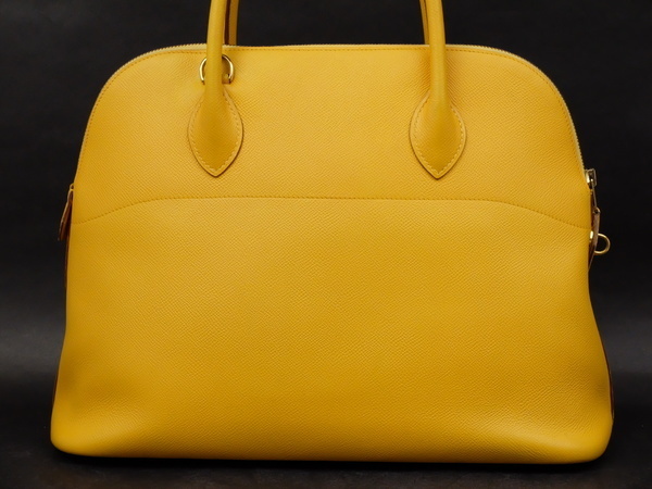 綺麗【HERMESエルメス】ボリード37★クシュベル★ジョーヌ★ハンドバッグ★○X