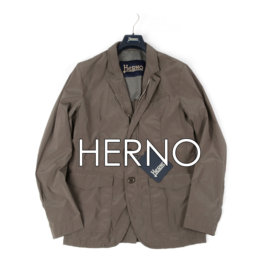 7.4万 訳あり HERNO ナイロン ジャケット メンズ 秋 ショートコート 無地 カーキ L イタリア製 50 ヘルノ 298268 ...
