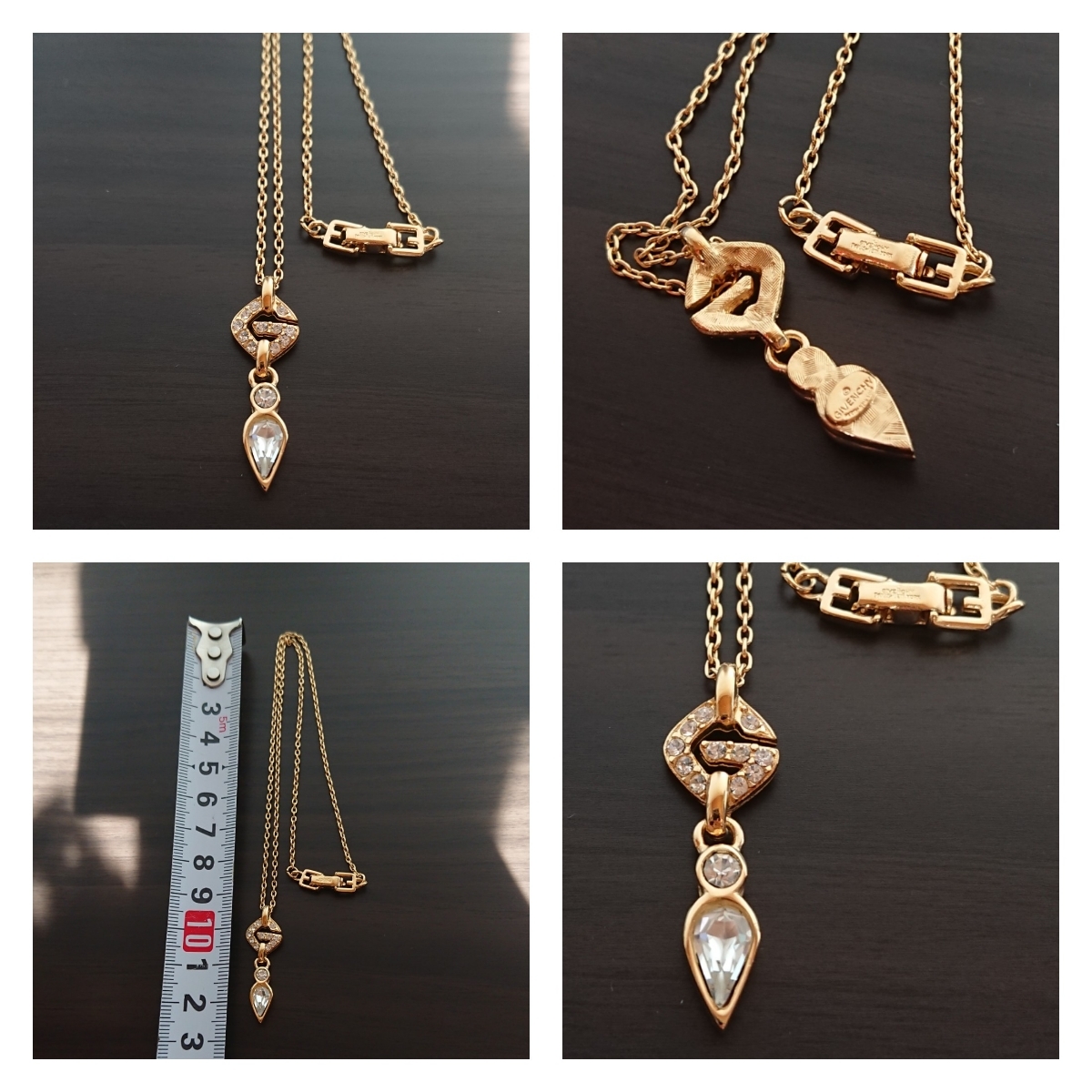 GIVENCHY ジバンシー ラインストーン ビジュー ゴールド色 ネックレス 