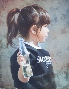 MCK] 特選絵画 藤岡 心象 「海風」 F6号 油彩 真作 一枚の絵取扱い