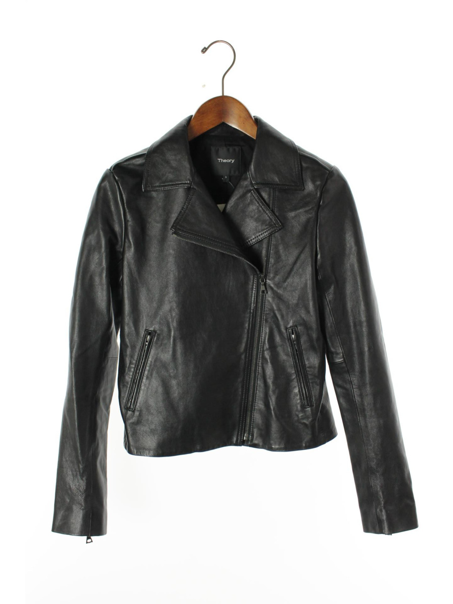 theory◇18AW/Perfect Leather2 Sanda J/ダブルライダースジャケット/S