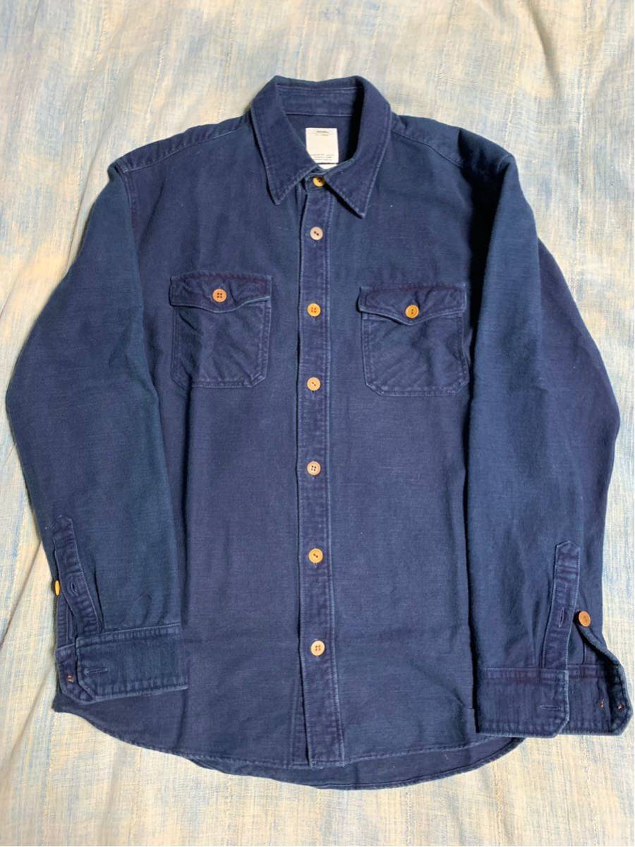 visvim 若干の色褪せ有り BLACK ELK FLANNEL (INDIGO OVER DYE) INDIGO used size3