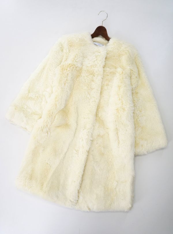 U2780【未使用*定価8.9万】フェンネル/FENNEL*羊毛皮/ラム*フレア袖 