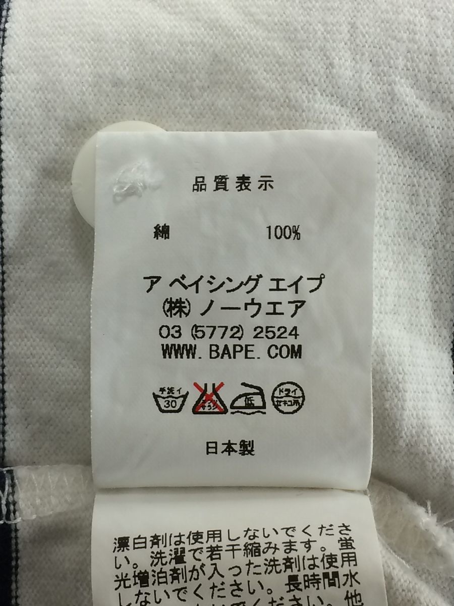 A BATHING APE◆ポロシャツ/L/コットン/NVY/ボーダー