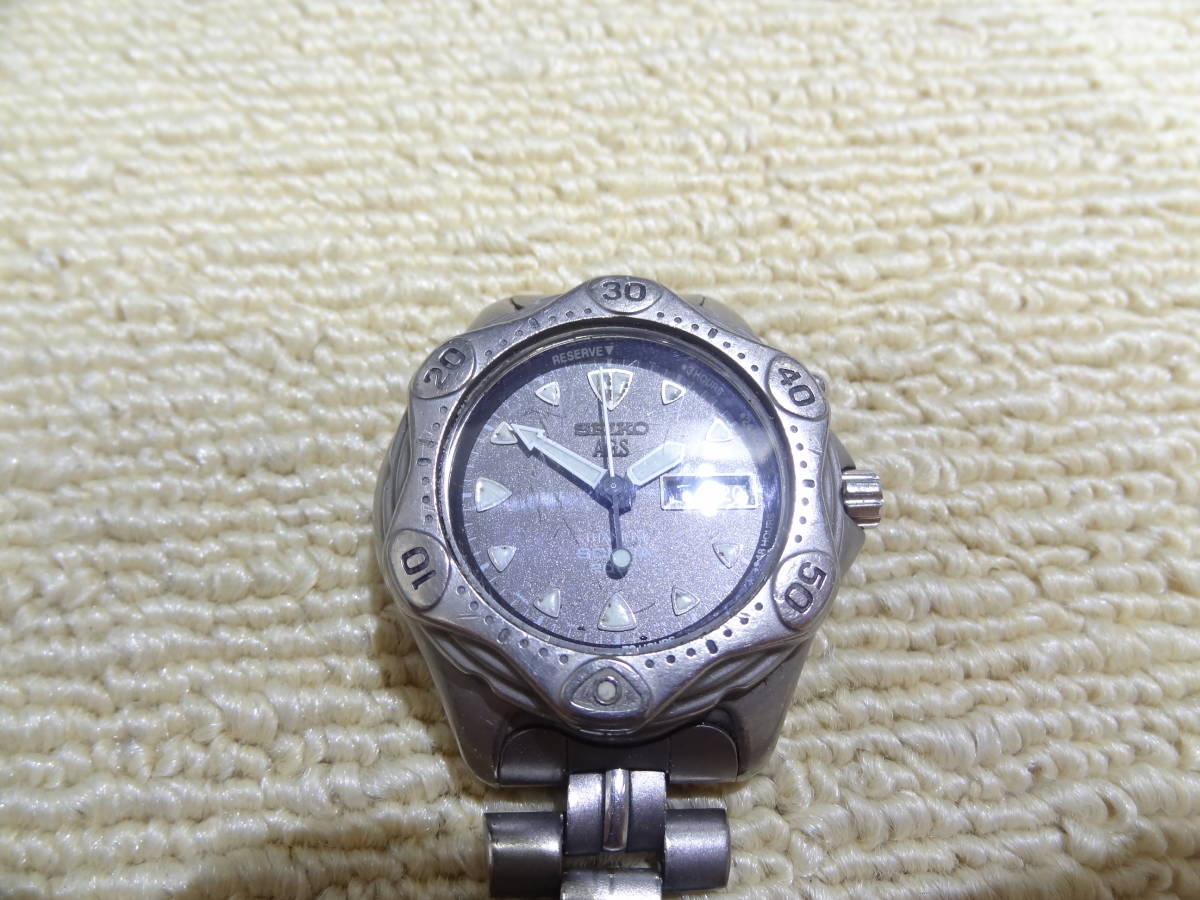 SEIKO セイコー AGS TITANIUM SCUBA 200mm 5M23-7A30 キネティック 腕時計 i10458