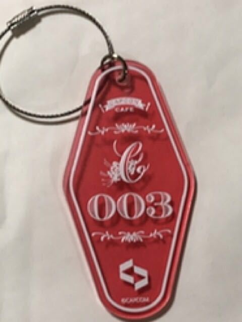 囚われのパルマRefrain　ルームキー風キーホルダー　チアキ 囚われのパルマ カプコンカフェ 囚われのパルマRefrain モーテル