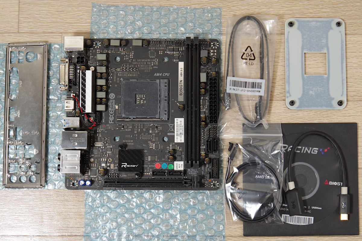 BIOSTAR B350GTN Mini-ITXマザーボード AMD Ryzen SocketAM4 動作品・元箱あり