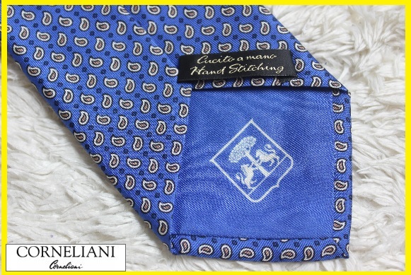 新品コルネリアーニ(CORNELIANI) 100%シルクデザイン柄ネクタイ タイ NO.358(ブルー)HAND STITCHING 新品コルネリアーニ(CORNELIANI) コルネリアーニ イタリア製 NO.317(ゴールド×サックス) HAND NO.248(ネイビー×シルバー・サックス)HAND