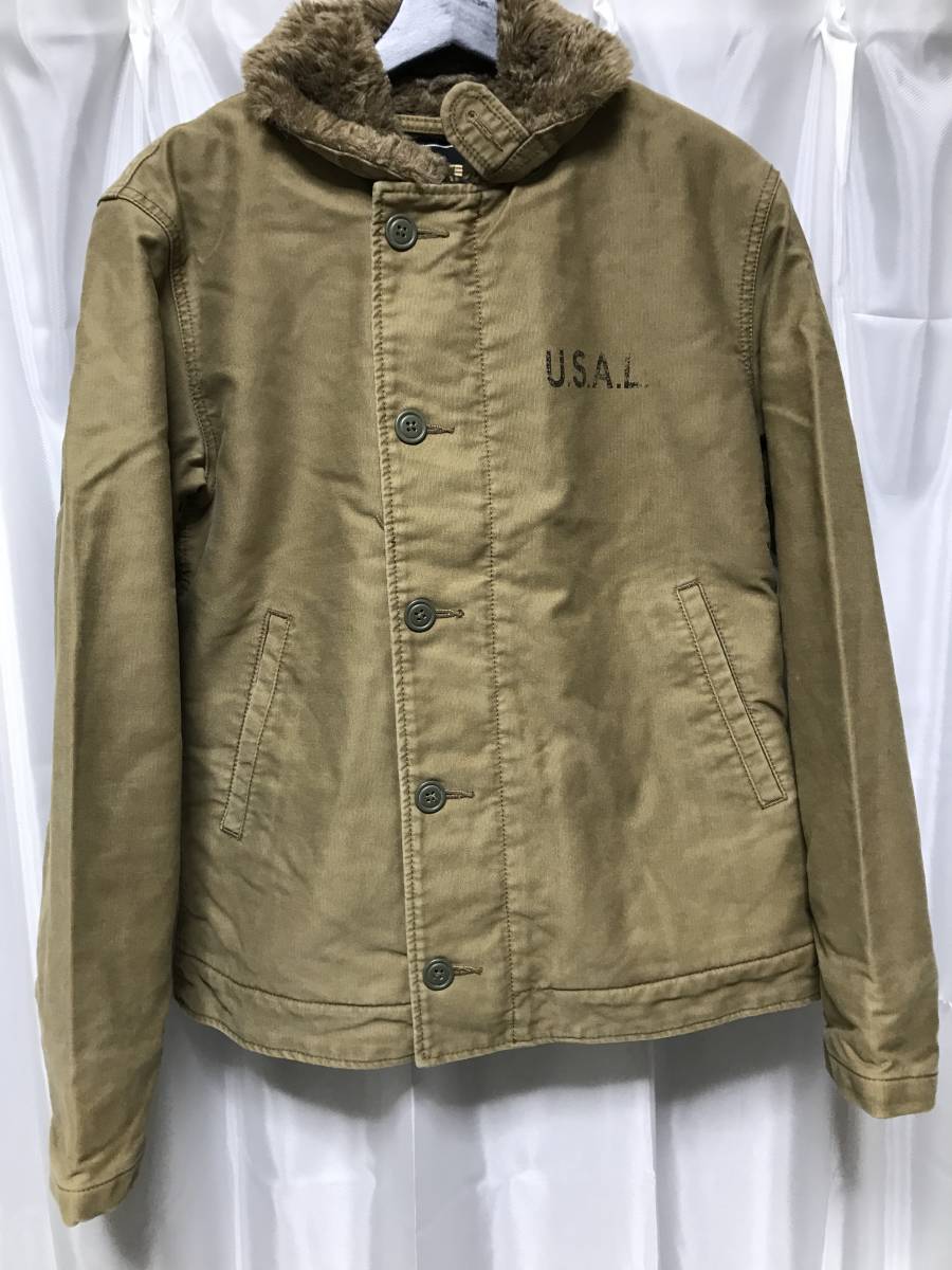1~ ALPHA アルファ N-1 デッキジャケット Mサイズ カーキ U.S.A.L