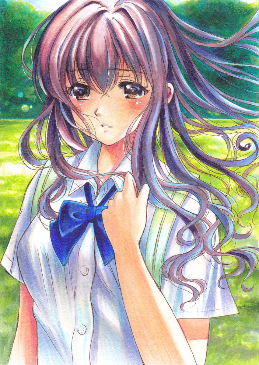 手描きイラスト 女の子 オリジナル - A4サイズ 同人手描き(複製