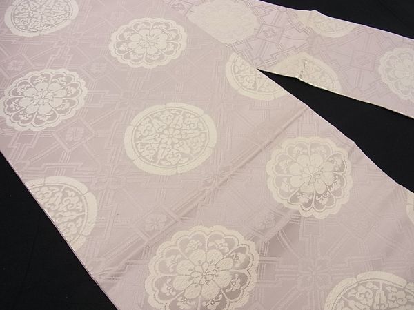 着物屋こころ■九寸名古屋帯　唐織　花唐草丸文　逸品　h1468