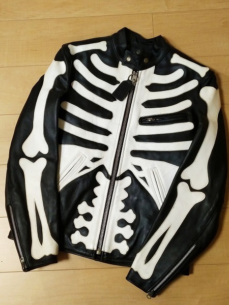 VANSON バンソン シングル ライダース ジャケット B BONE ボーン 骨