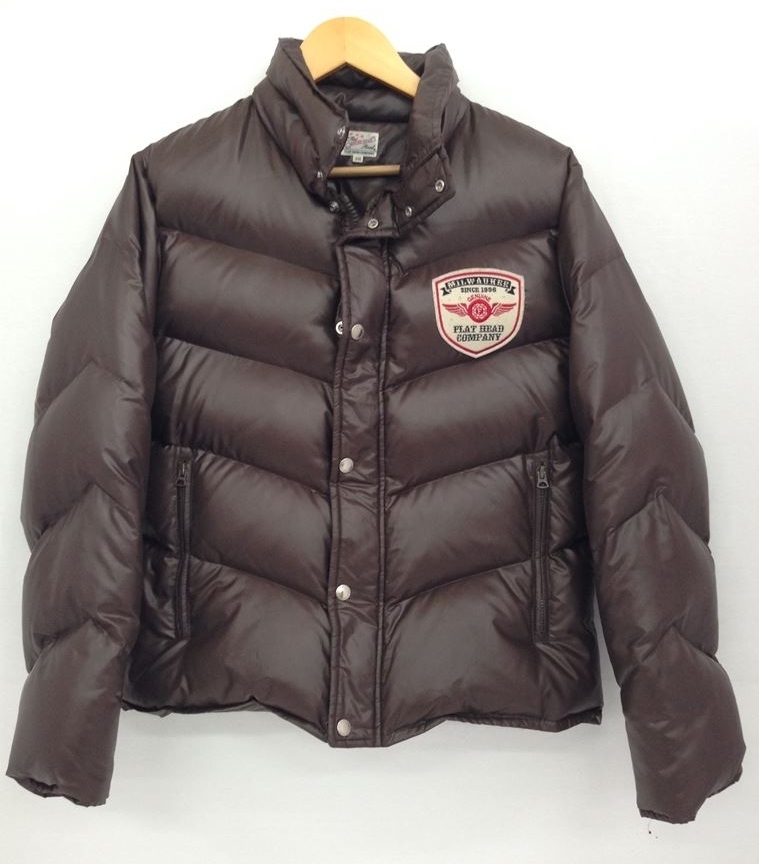 K558 THE FLAD HEAD/フラッドヘッド ダウンジャケット/ブラウン サイズ：36 アメカジ/メンズ/アウター(ジャケット、上着