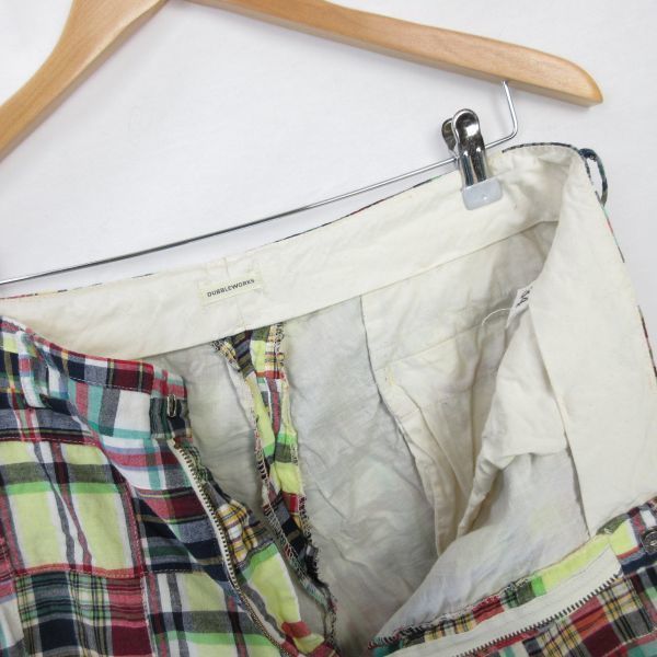 クーポン発行 DUBBLE WORKS パッチワーク ハーフパンツ size34/ダブルワークス ウエアハウス　0205