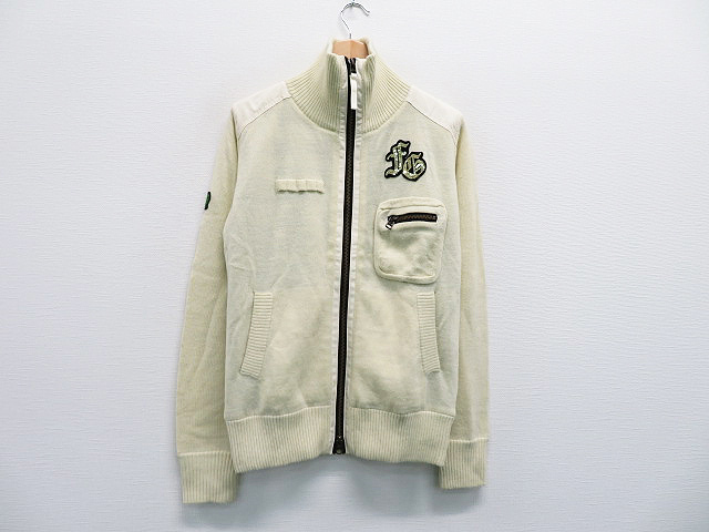 FILA GOLF フィラゴルフ 蓄熱 ニットジャケット ベージュ系 M [240001228421]【中古】ゴルフウェア レディース