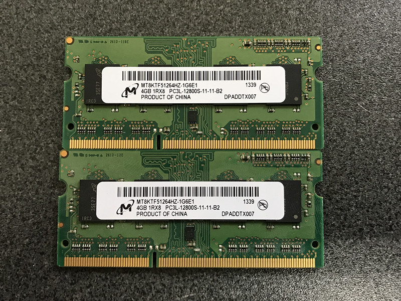 送料無料 Micron PC3L-12800S 4GB×2 計8GBノート用メモリ★動作品(3)