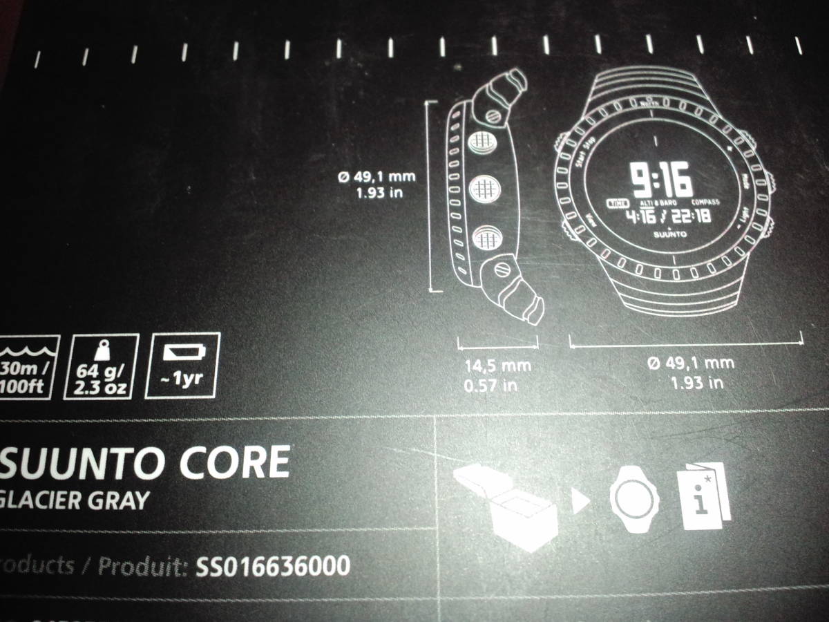 新品◇SUUNTO CORE◇ スントコア◇ SS0016636000◇ Core Glacier Gray 