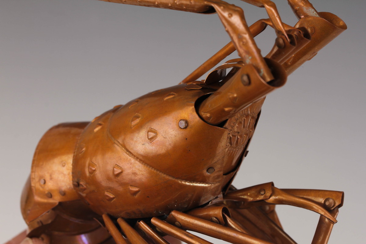 五十一代 明珍宗之 「自在海老」共箱， 栞 明珍 金工 【佳香】五