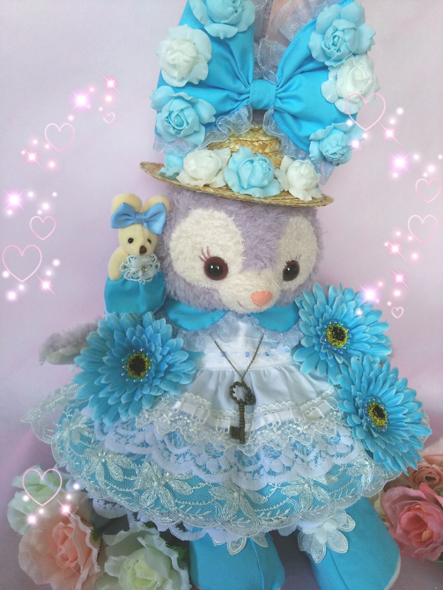 〈maki〉ステラルー★コスチューム★ワンピードレス★アリス風★おしゃれエプロンドレス★花いっぱい★麦わら帽子付★／ダッフィーのお友達_3