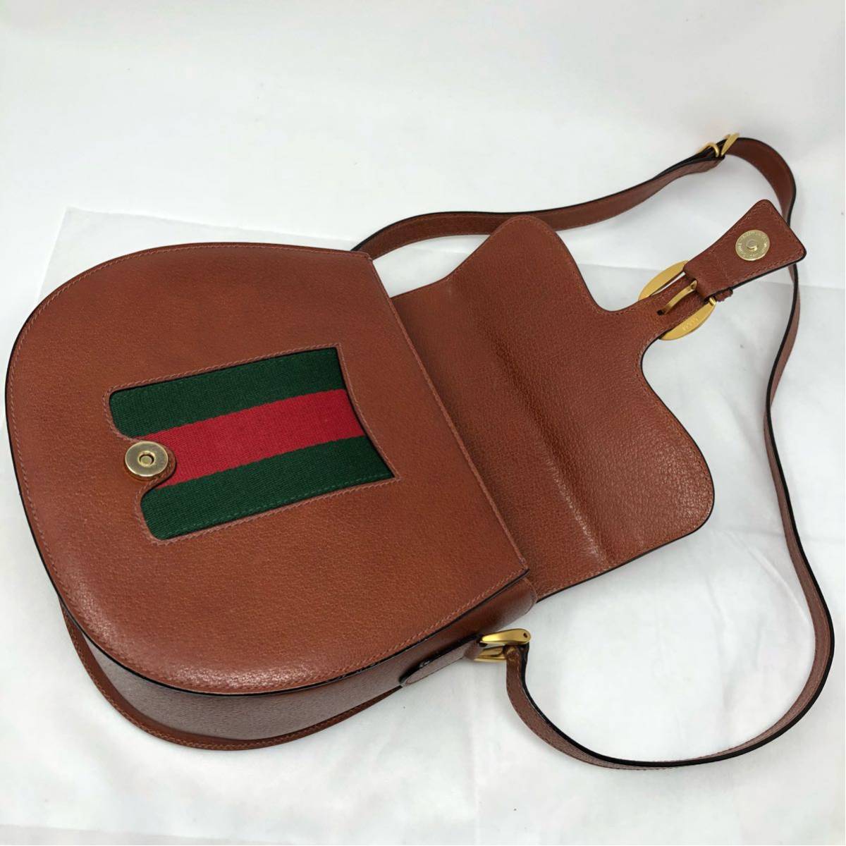 ☆美品激レア☆ GUCCI グッチ オールドグッチ シェリーライン 牛革 