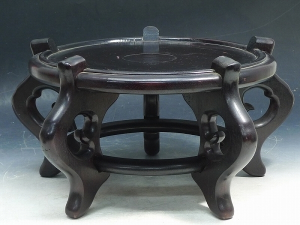 【100%新品】 141976/04 重厚唐木製五足円式瓶台5.2Kg/紫檀中国古玩花台盆栽香炉瓶台飾台(その他)｜売買されたオークション情報、yahooの商品情報をアーカイブ公開 - オークファン その他