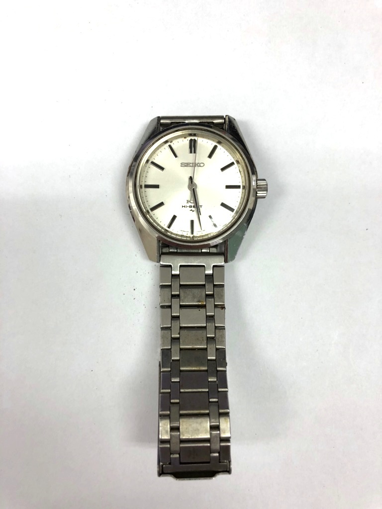 【稼働品】KING SEIKO/KS/キングセイコー HI-BEAT/ハイビート　メンズ　自動巻き/手巻き　腕時計　KSメダリオン　社外ベルト　45-7001