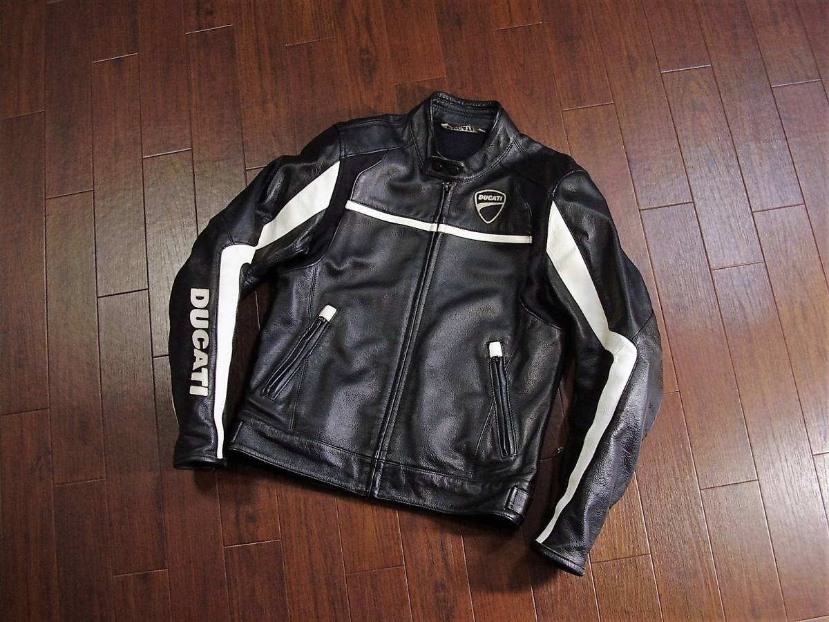 12□DUCATI DAINESE ダイネーゼ 牛革 ライダースジャケット size 48 