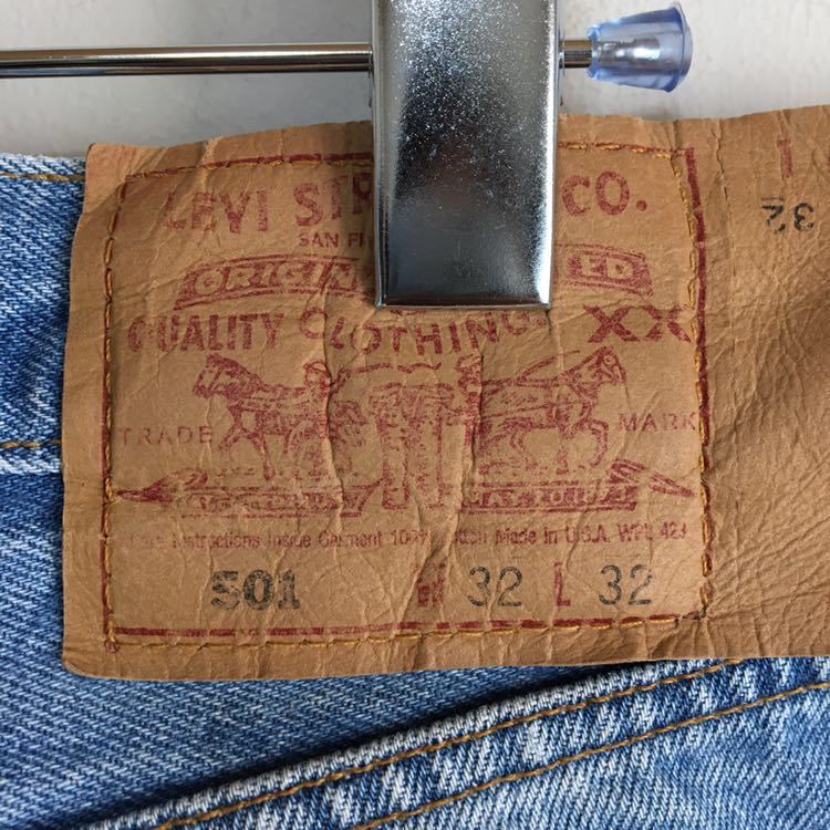 90s USA製 Levis 501 デニム パンツ W32ビンテージ ライトブルー