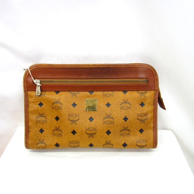中古 MCM エムシーエム セカンドバッグ クラッチバッグ ロゴグラム キャメル ブラウン 総柄 レディース メンズ 鞄 RYB2761 セカンドバッグ クラッチバッグ エムシーエム MCM(エムシーエム) MCMクラッチバック MXZ8SVI17