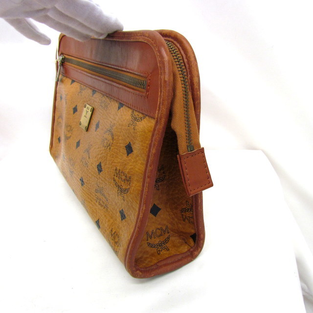 中古 MCM エムシーエム セカンドバッグ クラッチバッグ ロゴグラム キャメル ブラウン 総柄 レディース メンズ 鞄 RYB2761 セカンドバッグ クラッチバッグ エムシーエム MCM(エムシーエム) MCMクラッチバック MXZ8SVI17