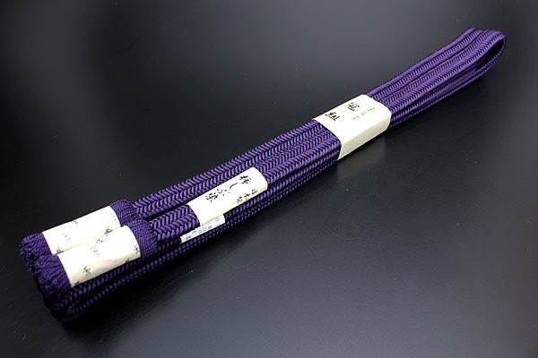 【京都きもの.com】 翠嵐工房 柿しぶ染 綾竹組 帯〆 茄子紺 14