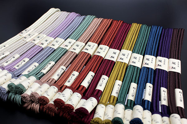 【京都きもの.com】 翠嵐工房 柿しぶ染 綾竹組 帯〆 茄子紺 14