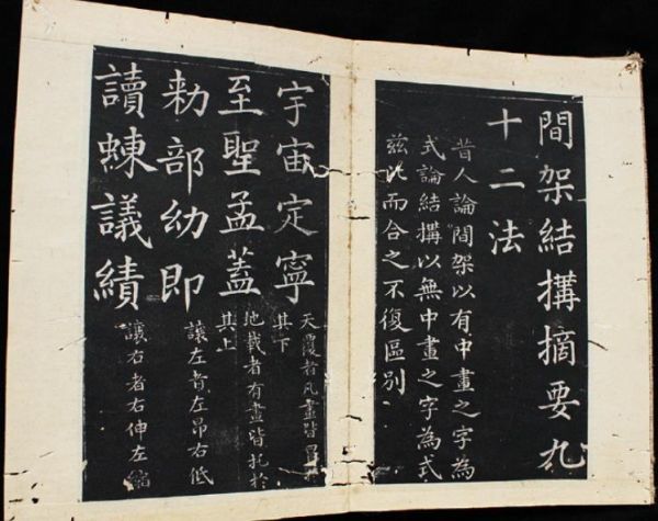 淸拓「楷書間架結構摘要九十二法」 折帖 1冊 餘姚邵瑛撰 拓本保証 中国