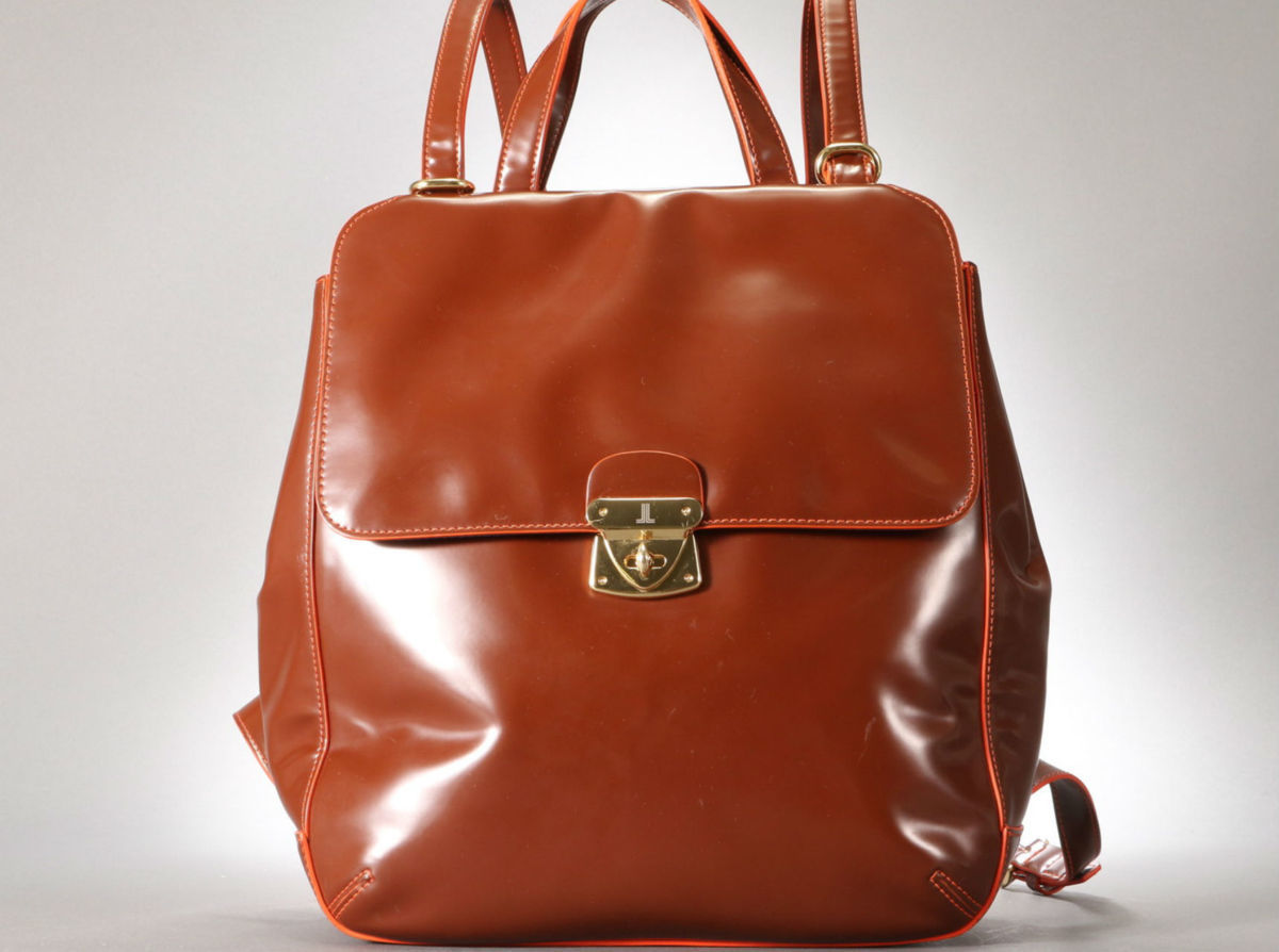 1円 極美品 ランバン パテント レザー リュックサック レディース 通勤 リュック バックパック ブランド 2WAY ショルダー バッグ 本革 IC4