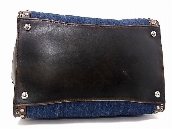1円 □美品□ PRADA プラダ BN2669 デニム×レザー スタッズ 1円 □美品□ PRADA プラダ BN2669 デニム×レザー スタッズ