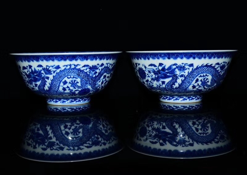 大清乾隆年製 青花龍紋碗 緑釉 乾隆年製 -大清乾(陶芸)の中古品・新品