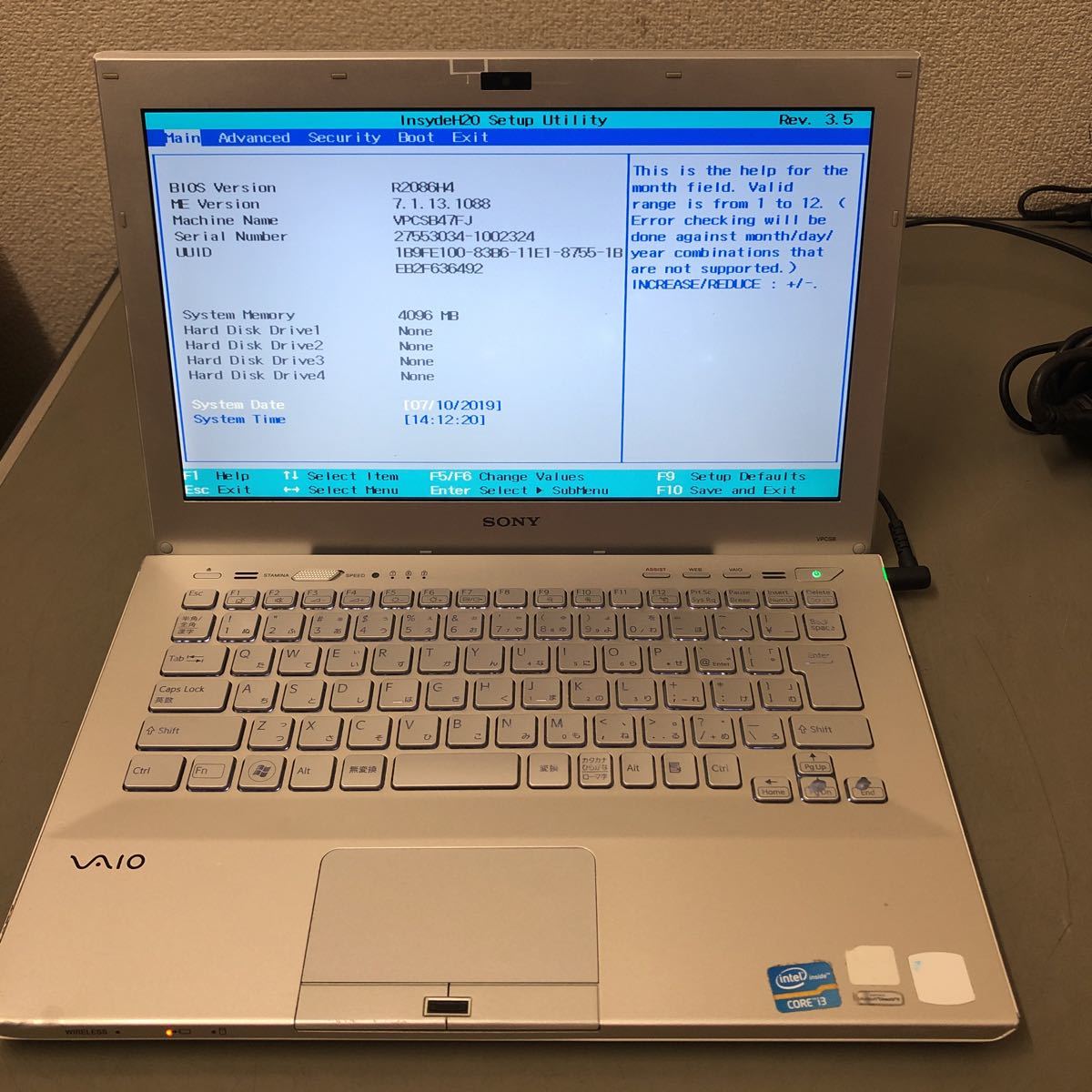 J47 SONY VAIO VPCSB47FJ PCG-4121GN Core i3 2350M 4GB