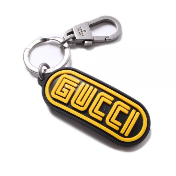 新品，セール GUCCI グッチ キーリング キーホルダー ブラック イエロー ロゴ 黒 メンズ ユニセックス 箱付き r013923(グッチ)｜売買されたオークション情報、yahooの商品情報をアーカイブ公開 - オークファン グッチ