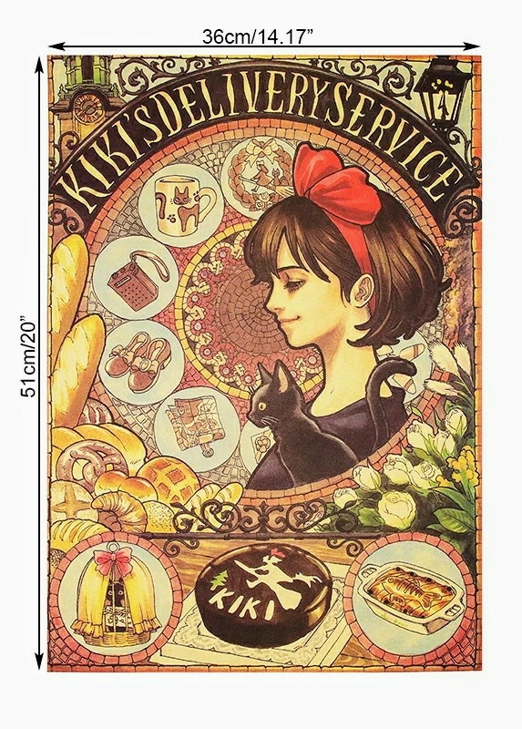 スタジオジブリ 魔女の宅急便 海外版 クラフトペーパーポスター 宮崎駿 レトロ アンティーク ヴィンテージ セピア キキ ま行 売買されたオークション情報 Yahooの商品情報をアーカイブ公開 オークファン Aucfan Com