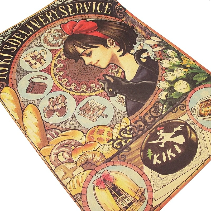 スタジオジブリ 魔女の宅急便 海外版 クラフトペーパーポスター 宮崎駿 レトロ アンティーク ヴィンテージ セピア キキ ま行 売買されたオークション情報 Yahooの商品情報をアーカイブ公開 オークファン Aucfan Com