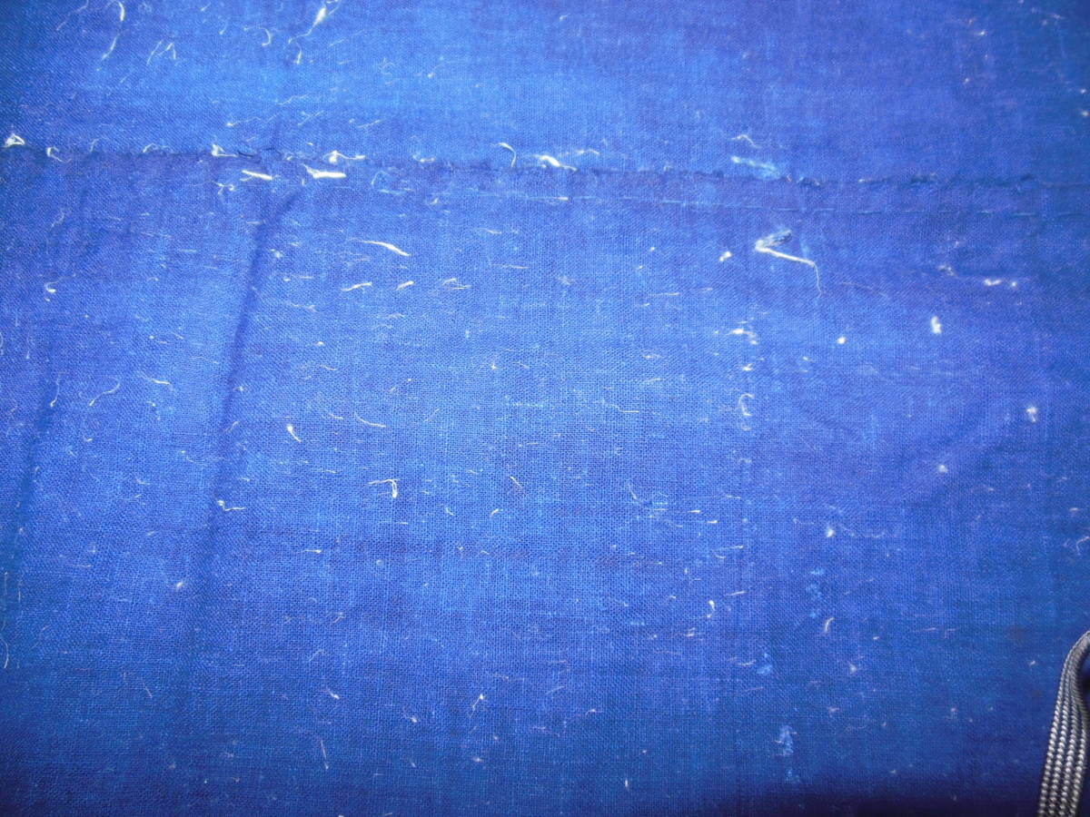 古布木綿 藍染無地中厚木綿 2巾 洗濯済 リメイク素材 68㎝x220