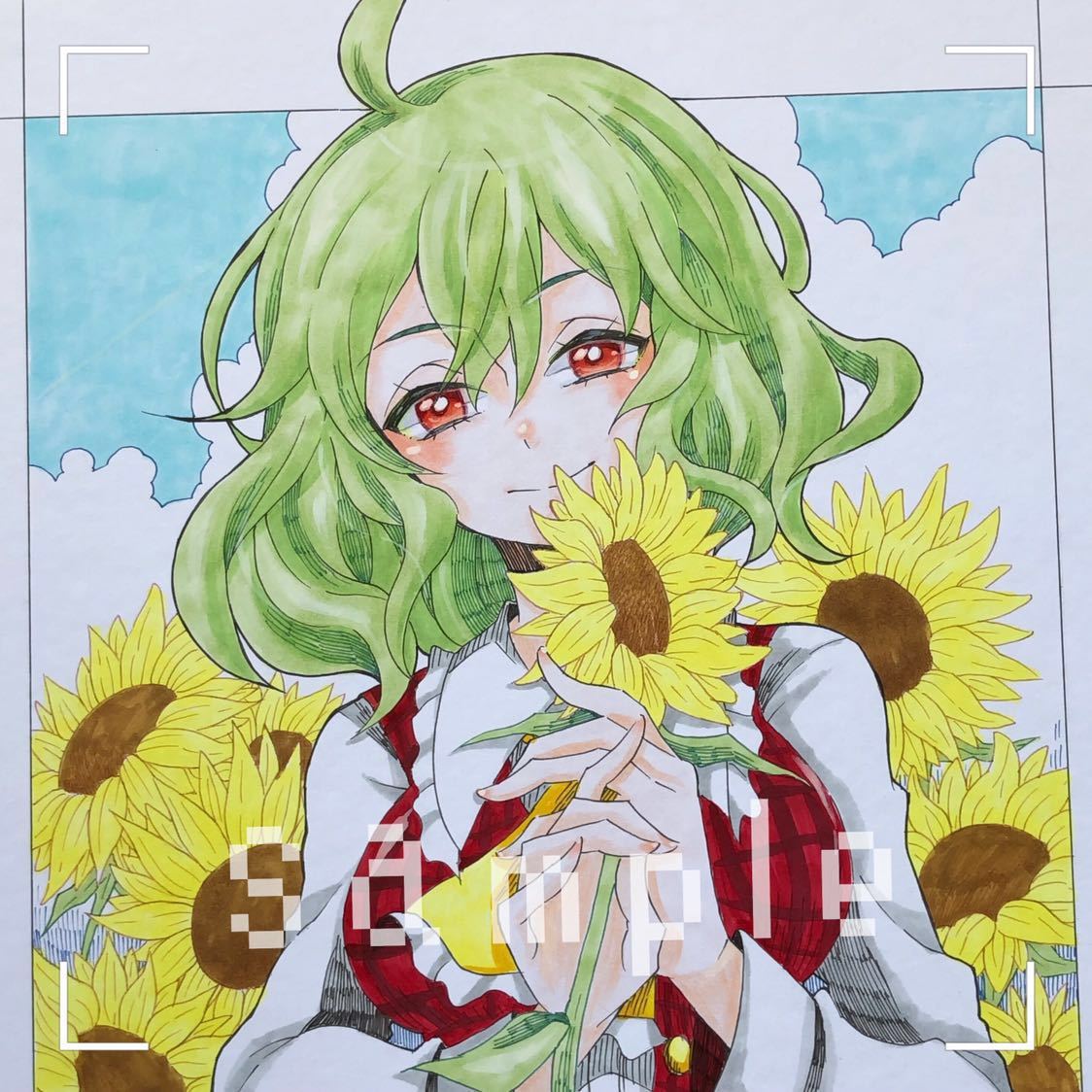 同人手描き色紙イラスト 東方Project 「風見 幽香」