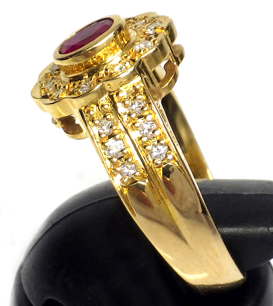ルビー ダイヤモンドリング K18 4.40g 11号 Jewelry Ruby0.380ct Dia0 ルビー ダイヤモンドリング K18 4.40g 11号 Jewelry Ruby0.380ct Dia0
