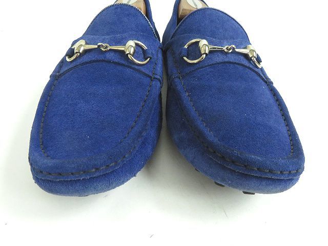 〇良品□伊製 GUCCI グッチ 236936 スウェードレザー シルバー ホース