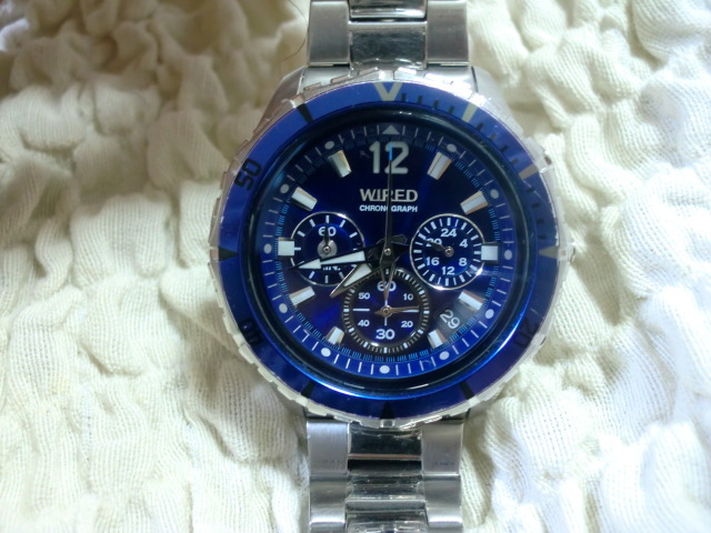 クロノグラフ WIRED 腕時計 SEIKO ワイアード シルバー ブラック